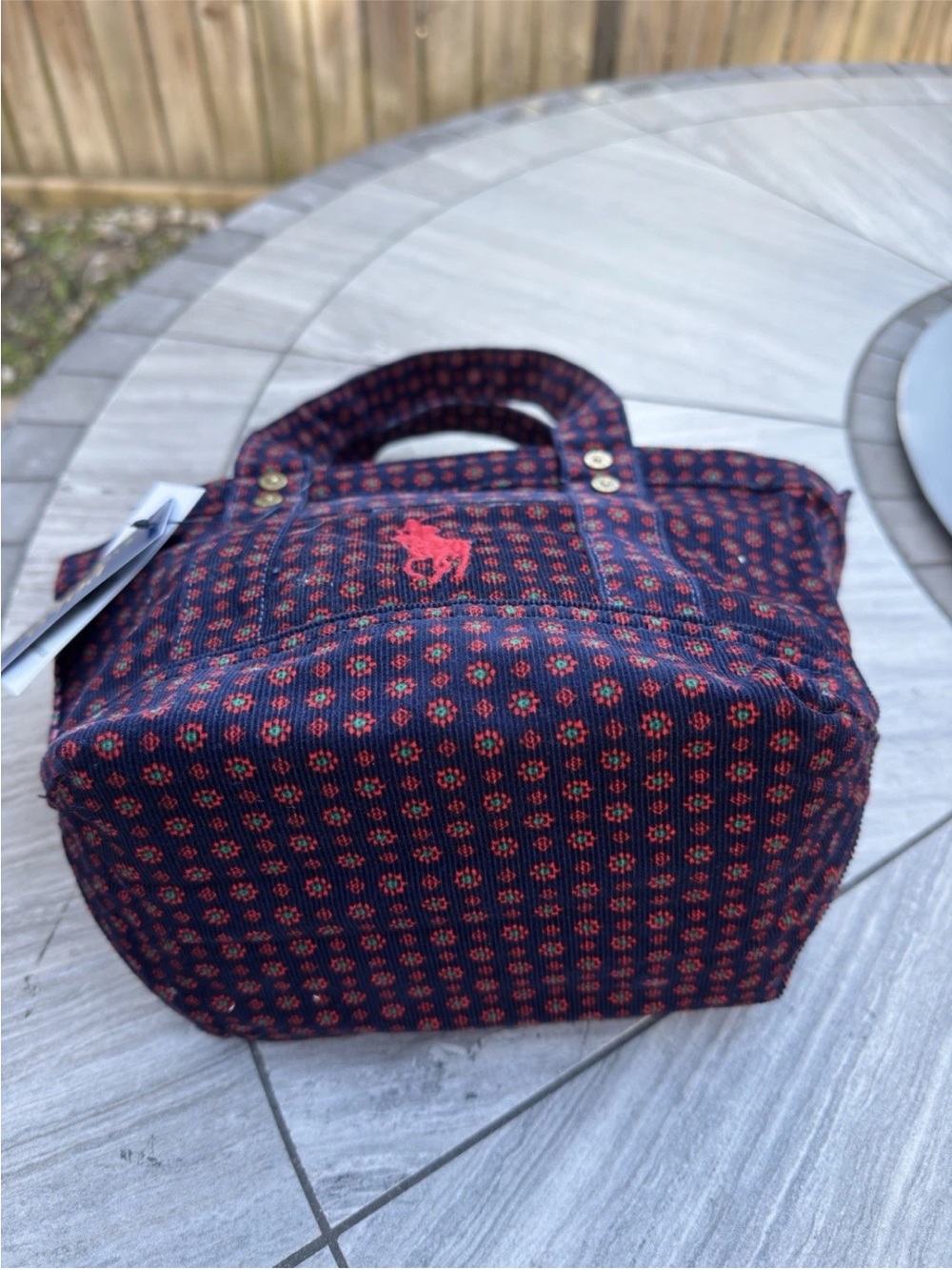 Polo by Ralph Lauren Navy Tote with Red Patterned Accents - Picture 8 of 8